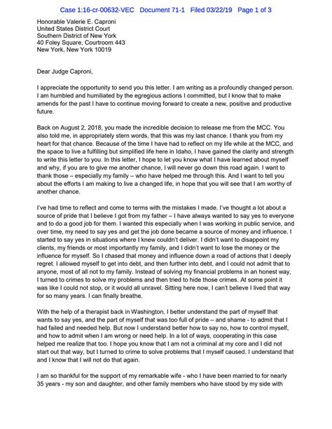 how to write a letter to a judge before sentencing my son