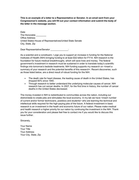 how to write a letter to a representative example