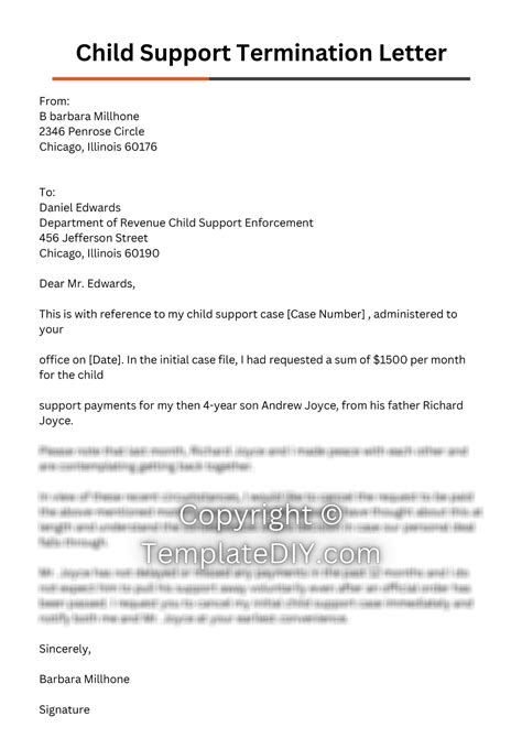 how to write a letter to close a child support case