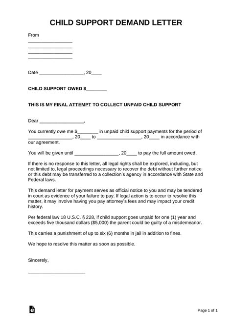 how to write a letter to modify child support