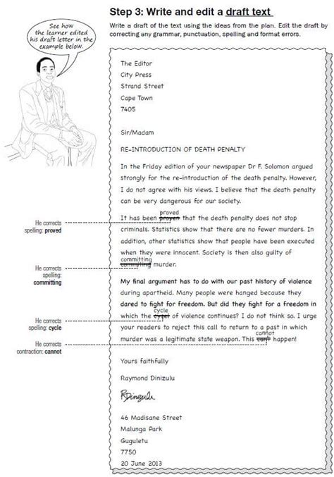 how to write a letter to the press grade 12