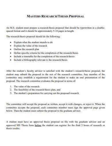 how to write a masters dissertation proposal
