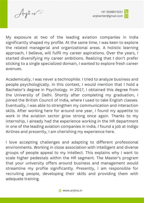 how to write a masters personal statement