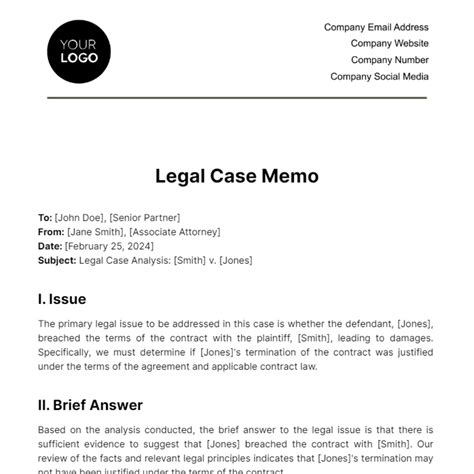 How To Write A Memo In Law