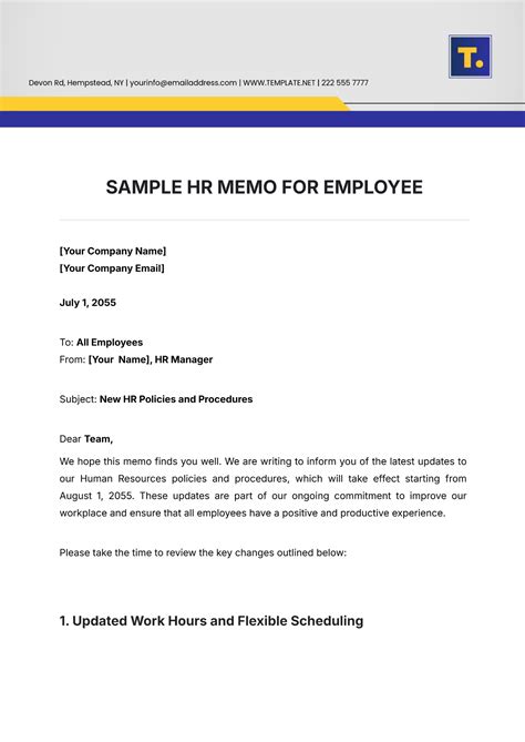How To Write A Memo To Hr