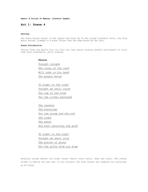 how to write a musical script format