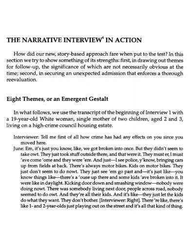 how to write a narrative interview