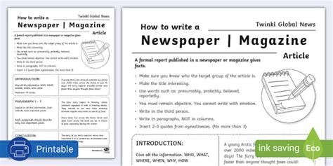 how to write a newspaper article igcse english