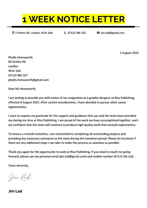 how to write a notice for work