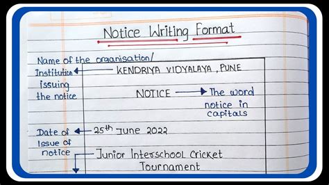 how to write a notice to students