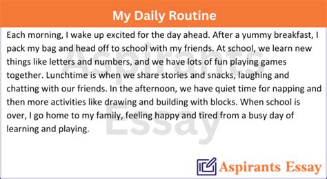 How To Write A Paragraph About Daily Routine In Relaxed English Language