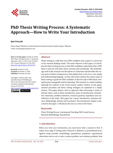 how to write a phd thesis introduction