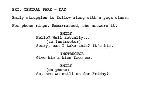 how to write a phone call in a script