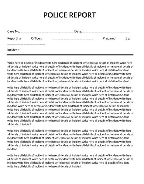 how to write a police statement example
