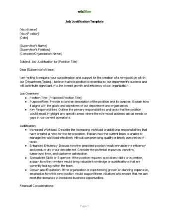 How To Write A Position Justification