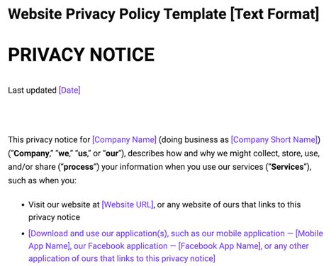 how to write a privacy statement