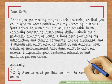 how to write a professional thank you note