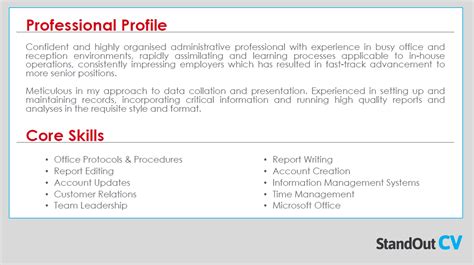 how to write a profile in your cv