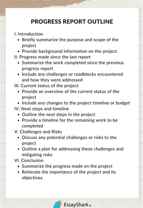 how to write a progress report example