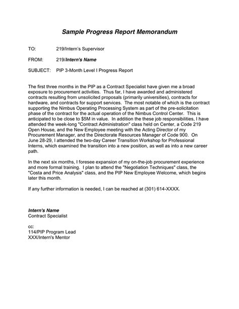 How To Write A Progress Report In Memorandum Format