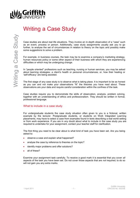 how to write a proper case study