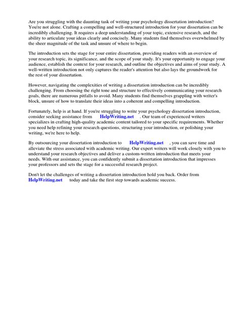 how to write a psychology dissertation introduction