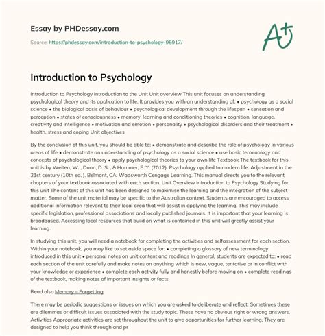 how to write a psychology introduction