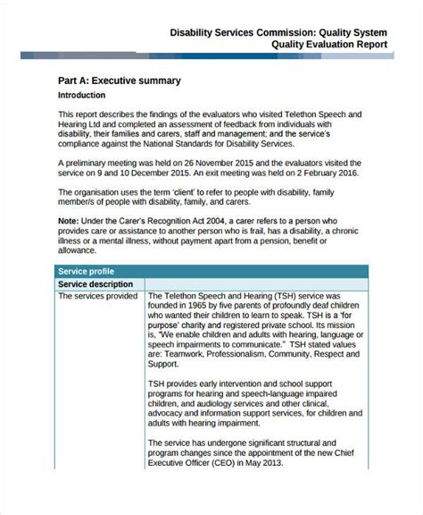how to write a quality report example