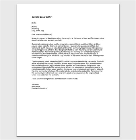how to write a query letter for absenteeism