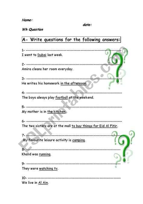 how to write a question answer in english