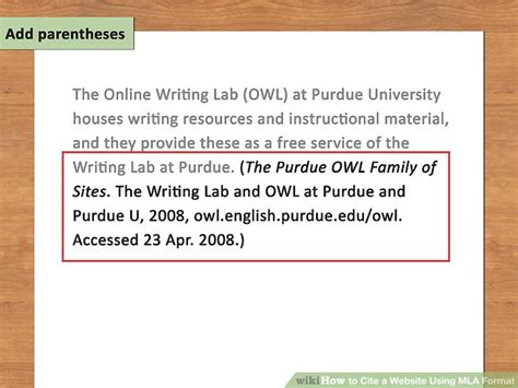 how to write a quote from a website in mla format
