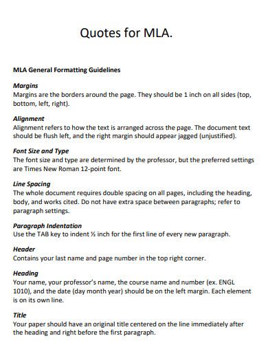 how to write a quote in mla format example