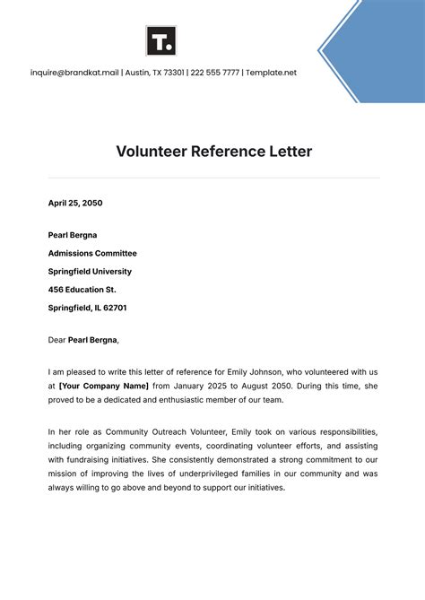 how to write a reference letter for a volunteer