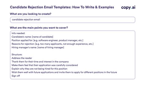 how to write a rejection email for an interview