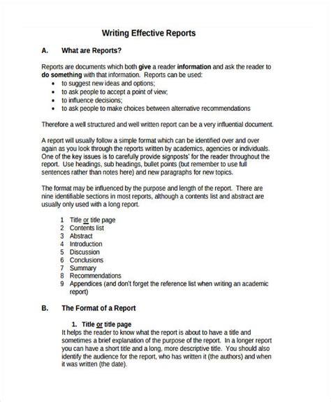 how to write a report for work sample pdf free download