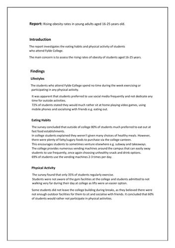 how to write a report functional skills