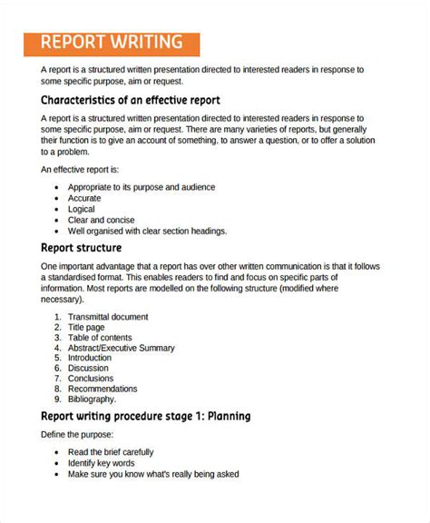how to write a report template pdf