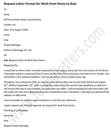 Boss Support Request Letter