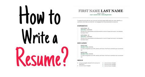 how to write a resume step by step instructions