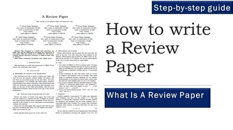 How to write a review paper elsevier