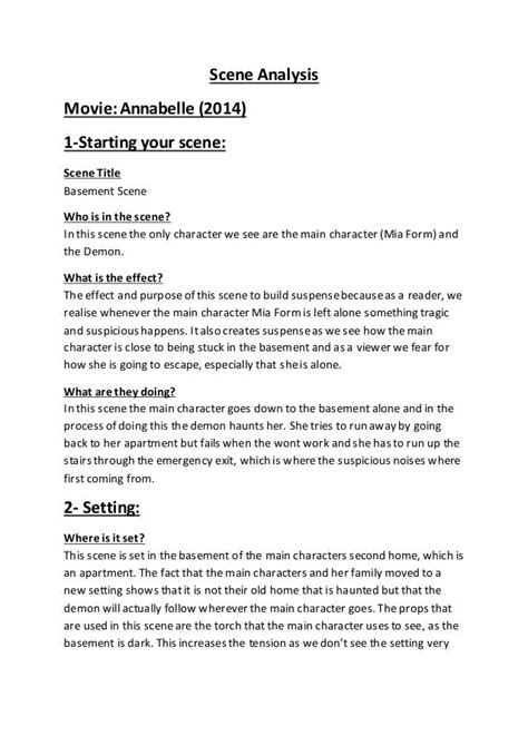 how to write a scene analysis