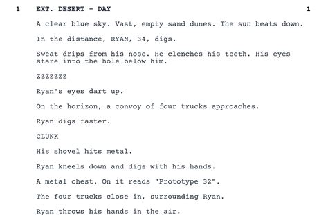 how to write a scene examples