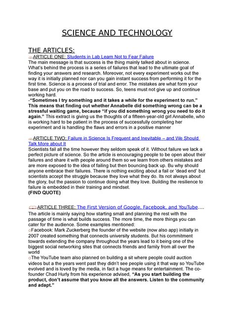 how to write a science and technology article