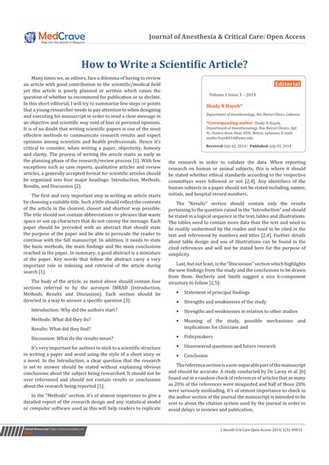 how to write a science feature article