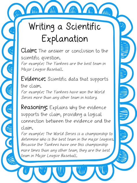 how to write a scientific explanation
