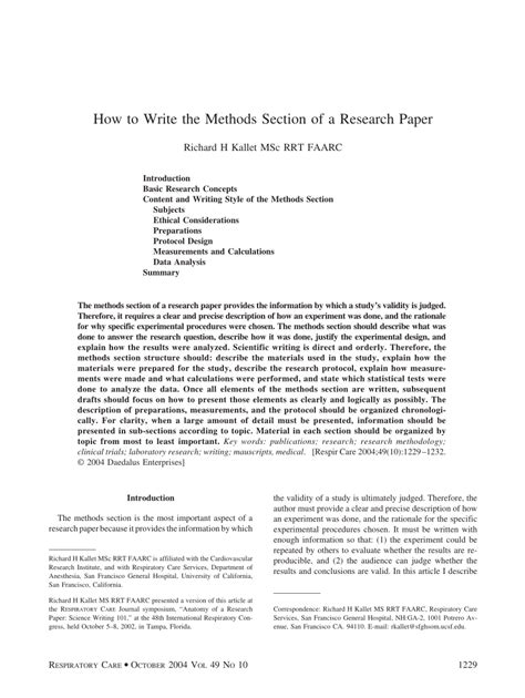 how to write a scientific methods section