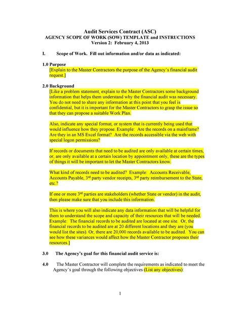 how to write a scope of work proposal