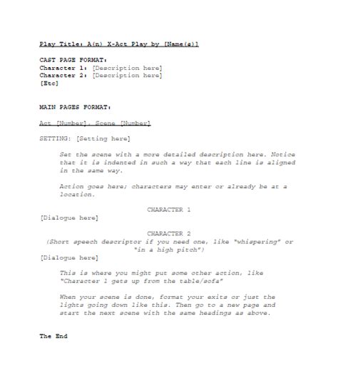 how to write a script for a stage play