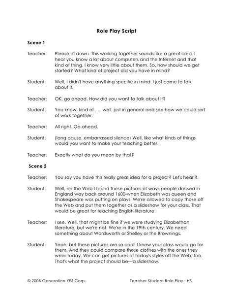 how to write a script for high school students