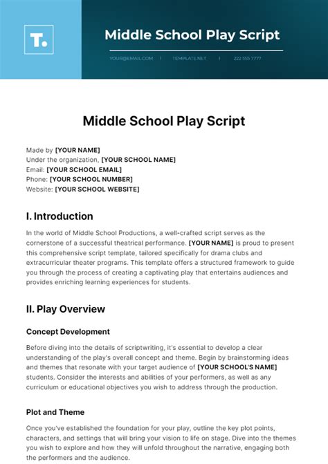 how to write a script for middle school students